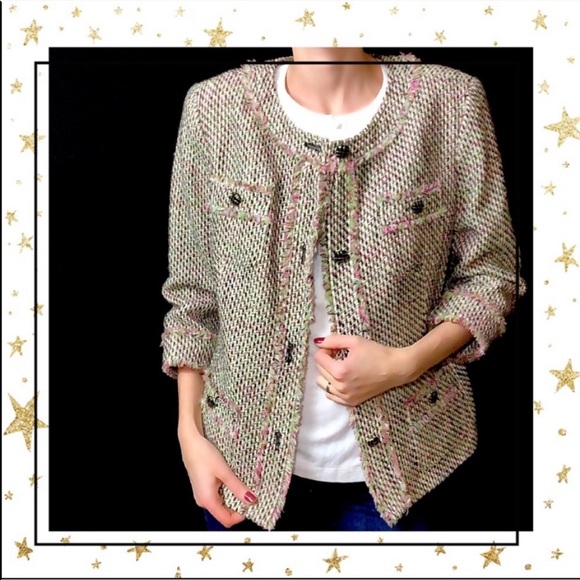 Talbots Jackets & Blazers - Talbots  12P Tweed Cotton 3/4 sleeve jacket (CO5)